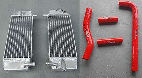 Aluminum Radiator + Red Silicone Hose For Yamaha 2001-2005 YZF250 YZ250F / 2001-2006 WR250F WRF250 2002 2003