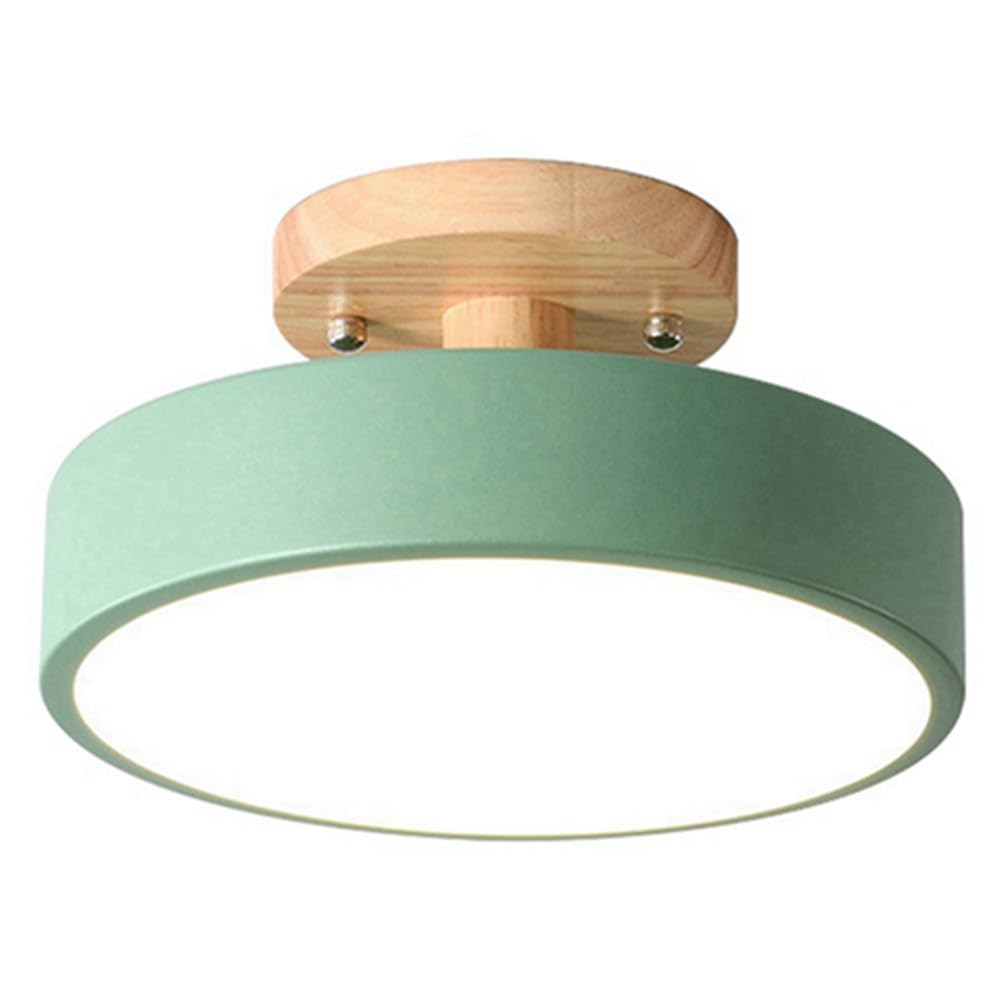 tiyao Green Ceiling Lights Modern LED Nordic Wood Lighting Fixture Indoor Luminaire Kitchen Living Bedroom Bathroom Easy Install