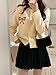 MakeMeChic Women's Bow Cardigan Sweaters Button Down Long Sleeve Knit Outerwear Apricot Small