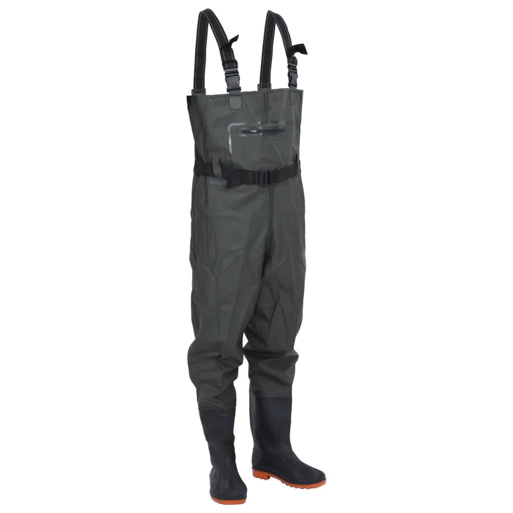 Tomostar Pêche Waders Cuissardes, Cuissardes Pantalon de Pêche avec Bottes et Ceinture Vert foncé Taille 44