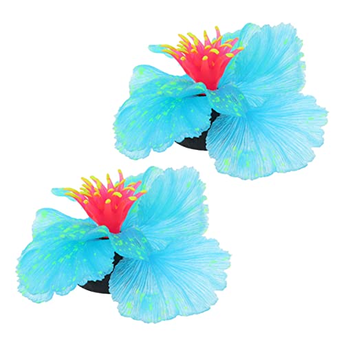 Toddmomy 2pièces Plantes Décoratives Fausse pour Aquarium Accessoires De Décoration Résistants à pour Décorer Poissonnière