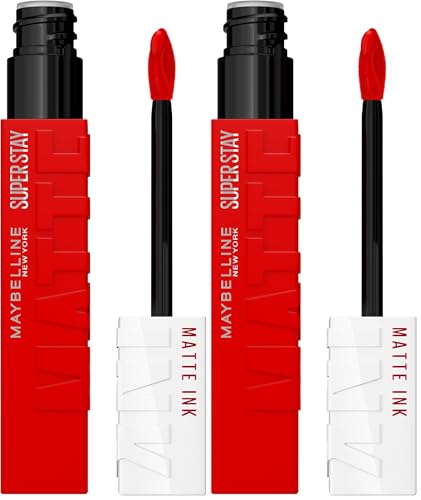 Image of MAYBELLINE Super Stay Matte Ink Liquid Lipstick Makeup, Long Lasting High Impact Color, Up to 16H Wear, Dancer, Brick Red, 1 Count, Packaging May Vary (Pack of 2)