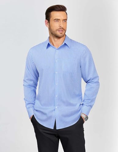 COOFANDY Mens Dress Shirts Long Sleeve Plaid Button Down Shirt Business Casual Stretch Shirts with Pocket2