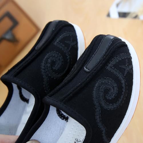 Kid Old Beijing Kung Fu Cloth Shoes Flats Embroidery Rubber Sole Chinese Traditional Unisex3
