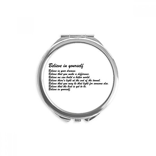 Espejo de maquillaje con frase Cree en ti mismo para inspirarte cada vez que te miras