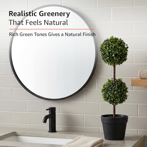 Image of amazon basics Artificial Topiary in Black Plastic Pot | Realistic 50 cm Faux Greenery | Durable Plastic | Stylish & Compact | Zero Maintenance | Indoor, Outdoor, Home & Office Decor