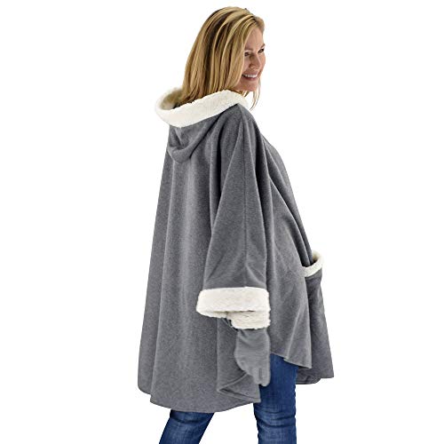 Le Moda Women’s Hooded Cape with Matching Gloves | Winter Collection | One Size Fits All3