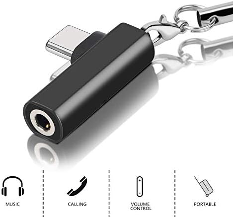 Twinkk USB C to 3.5mm Audio Adapter, USB C to AUX Adapter Compatible with Pixel 3/2/3XL/2XL, iPad Pro 2018, One Plus 6T/7/7 Pro, Galaxy Note 10/10+ and More USB C Devices (Black)