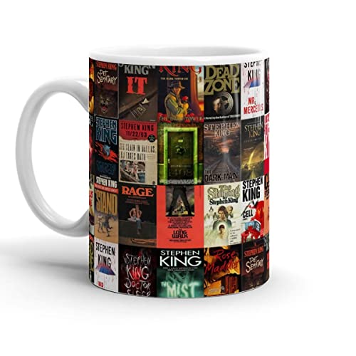 White Mugs Stephen Birthday King Tea Book Cups Cover Ceramic Collage Travel 11 Oz Or 15 Oz Coffee...