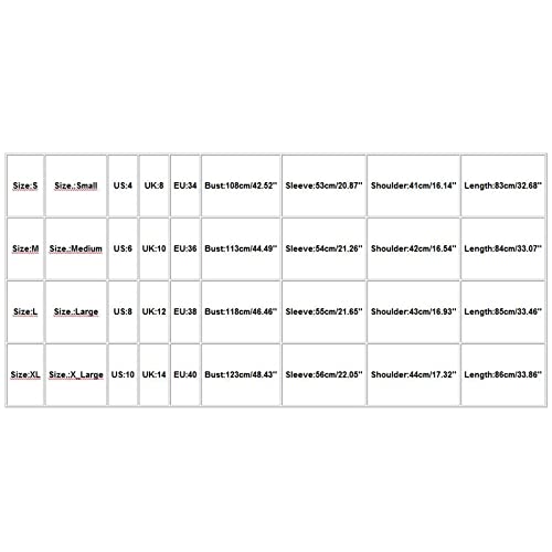 Allasfun Casaco moderno casual retrô leve feminino estampado manga longa jaqueta casaco sobretudo, A