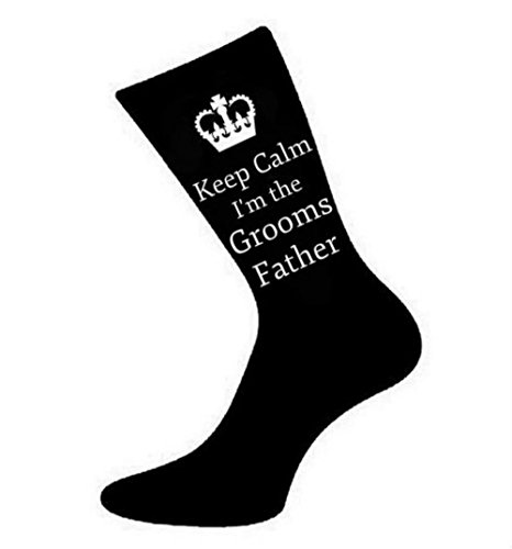 Mens Black Keep Calm I'm The Grooms Father Socks