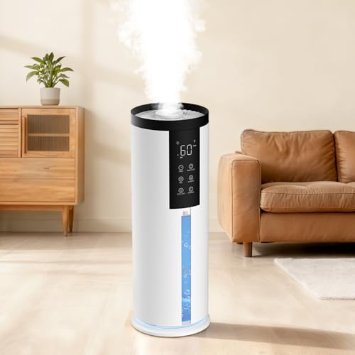 Humidifiers for Large Room 550 ft² - GloryAir 8L Cool Mist Humidifier for Bedroom Home Plants Baby, Top Fill, 120H Runtime, 4 Mist Spray Levels, 7-Color Light, 35dB Quiet Humidifier by GloryAir - Used condition - US$45.53