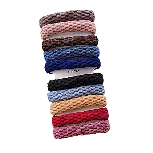 High Elastic Basical Payment Hair Ties Without Seams,10 Pcs Elastic Hair Ties (Mixed Check) #TOP3