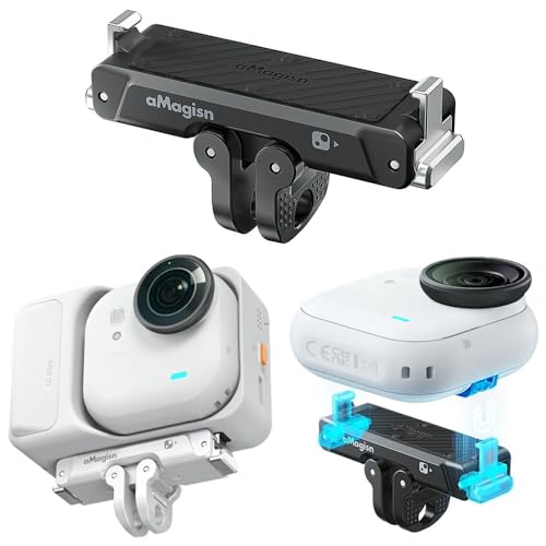 Insta360 GO Ultra�J���� �Ή� �N�C�b�N�����[�X�}�E���g �A���~������ �܂肽���� �f���A���C���^�[�t�F�[�X�݌v �h�U�V���R���p�b�h �Ռ��z���A����~�� (�u���b�N)