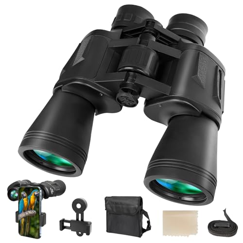 20x50 High Power Binoculars for Adults, BAK4 Prism, FMC Lens, HD Waterproof Large Eyepiece Binoculars for Bird Watching, Portable and Waterproof Binoculars for Stargazing Football Sightseeing Climbing