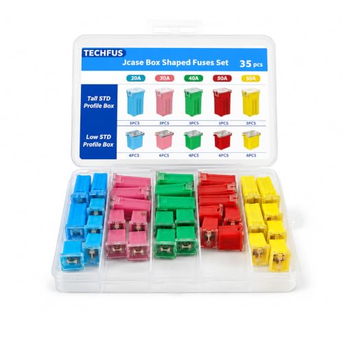 35Pcs Jcase Car Fuses Assortment Kit Automotive Tall/Standard/Low Profile