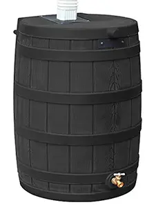 Good Ideas RW50-BLK Rain Wizard Rain Barrel 50-Gallon, Black