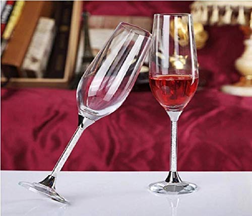 Lawei Champagne Flut Glass, Red or White Wine Glass for Kitchen, Party, Gift, All Purpose Long Steam Champagne Glass 260 ml Set of (2) 1