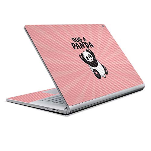 Image of MightySkins Carbon Fiber Skin for Microsoft Surface Book 2 13 inch (2017) - Hug A Panda,Protective, Durable Textured Carbon Fiber Finish,Easy to Apply, Remove, and Change Styles,