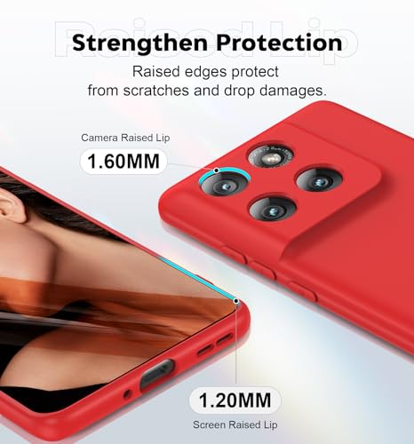 Coque Motorola Edge 2025 LeYi en silicone liquide souple antichoc rouge