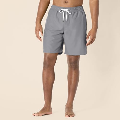 Image of Amazon Essentials Men's 9 inch Swim Trunks with Mesh Lining, Pockets, Drawstring Closure