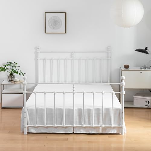 Queenbedskirtpleatedwaffleweavebedskirtwithsplitcornerstailoreddustruffle14inchdropeasyfitmachinewashablewhitequeen14drop  Urban Country Home Decor Queen bed skirt pleated waffle weave bed skirt with split corners tailored dust ruffle 14 inch drop easy fit machine washable white queen 14 drop  urban country home decor