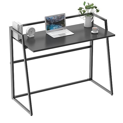 DESIGNA Folding Desk, Small Desks for Small Spaces, 41 inch Small Fold Desk for Student Portable Folding Desk, Folding Office Desk with Protective Railing