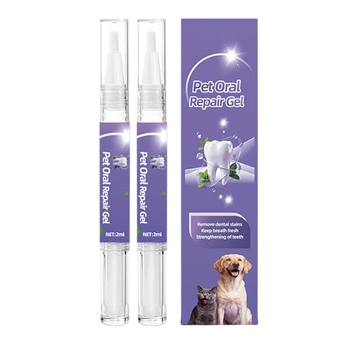 Derwrtup Gel de cuidado dental para perros para combatir la decoloración - 2 unidades quitamanchas natural, lápiz blanqueador de dientes para perros - para gatos, perros, cachorros, gatitos, pequeños