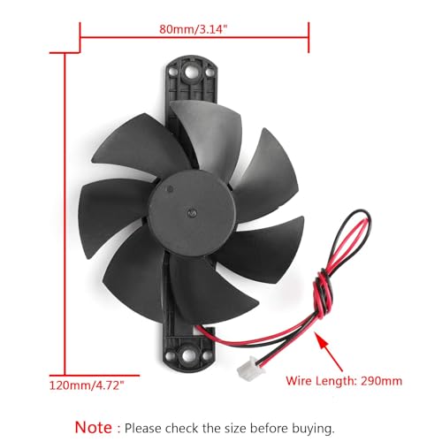Image of Black DC 18Volt plastic cooling fan commonly used for repairing induction cookers.
