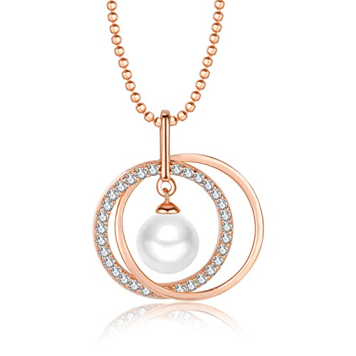 Nonnyl Women's Gifts Real Freshwater Cultured White Pearl Necklaces Sterling