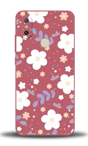 WUACYEAMING Compatible con Xiaomi Mi A2 Case, Funda Silicona Premium Líquida Resistente Arañazos, Antihuellas Dactilares, Prueba Golpes Cover Carcasa de TPU-Flores y Hojas