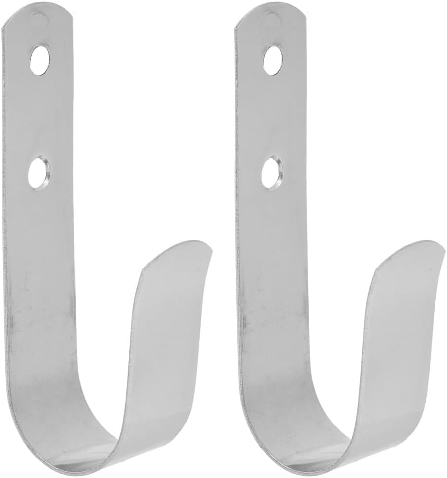 2 Pcs 304 Stainless Steel J Hook Versatile Hanger Smooth Heavy Duty Rugged Hooks Bracket Hangers for RVs Boats Yachts