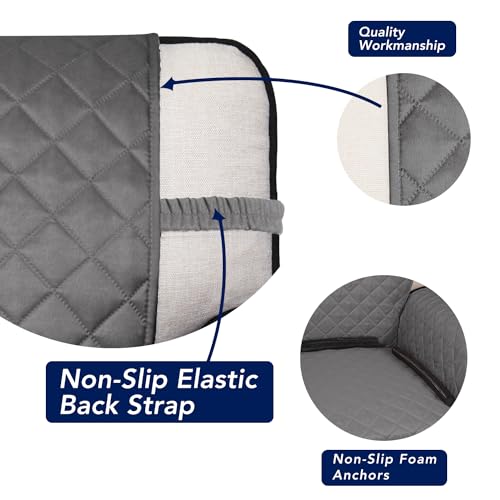 Image of PureFit Reversible Quilted Sofa Cover, Water Resistant Slipcover Furniture Protector, Washable Couch Cover with Non Slip and Elastic Straps for Kids, Dogs, Pets (Sofa, Gray /Ivory)
