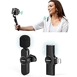 2021 Upgraded Plug-Play Wireless Lavalier Microphone for iPhone iPad, Wireless Lapel Mic for YouTube Video, Live Stream,No Delay Auto-syncs Mic for Vlog,Interview (NO APP or Bluetooth Needed)