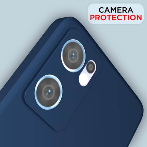 Image of Outlouders Back Cover for Oppo Reno 7 5G | Camera Protection | Durable Soft Matte Silicone Bumper Case (Blue)