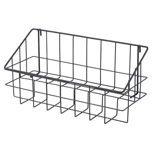 ネット用2段カゴ ブラック 幅42×奥行15.9×高さ20cm 1個 【 ディスプレイネット メッシュパネル ワイヤーネット カゴ 網棚 ワイヤーバスケット ストア・エキスプレス 】 61-809-71-2_2531-1311
