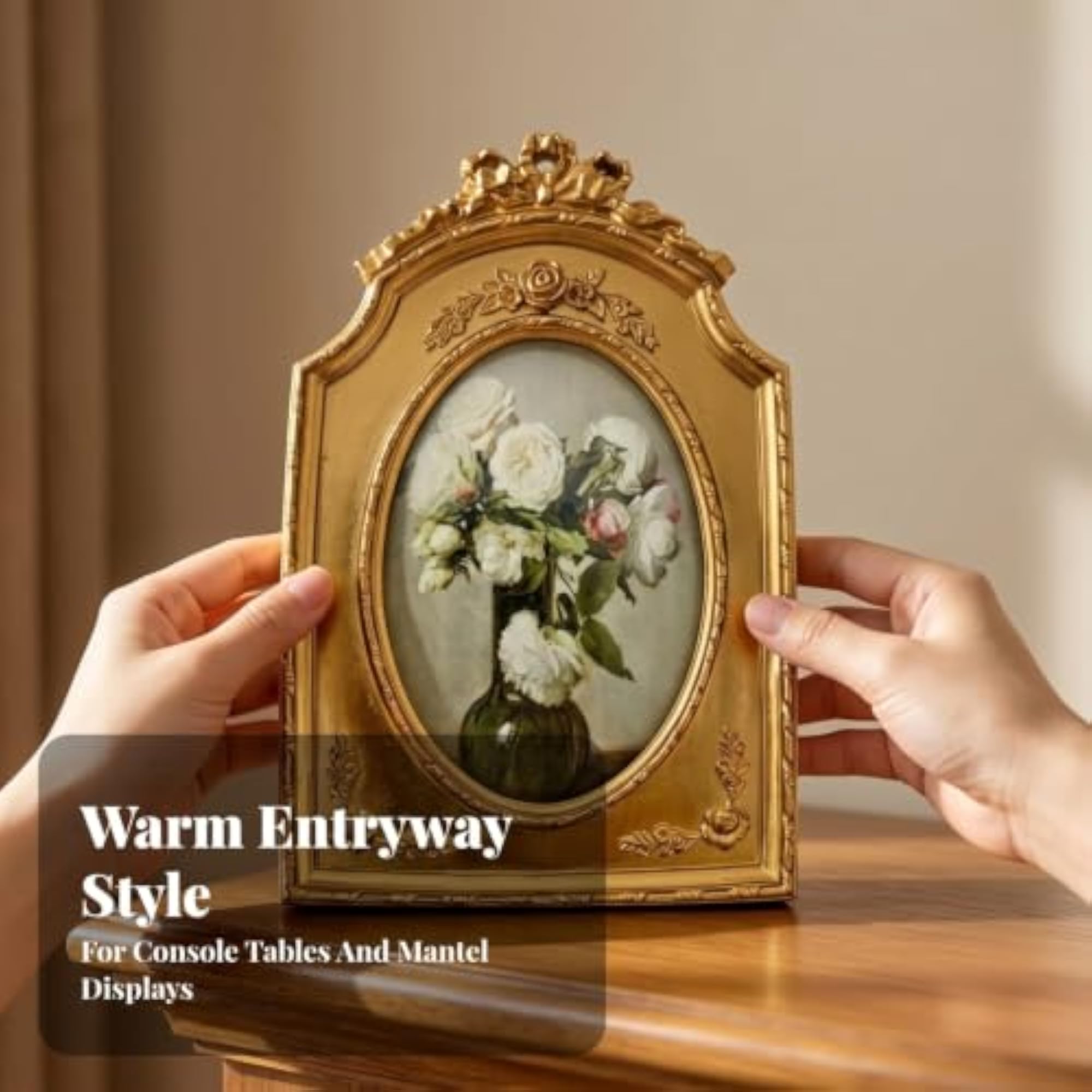 Ornate Resin Picture Frame, Vintage Arched Design