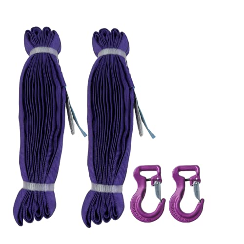 Sangle ronde de levage 1 tonne lot de 2 avec crochet pour amarrage modulable