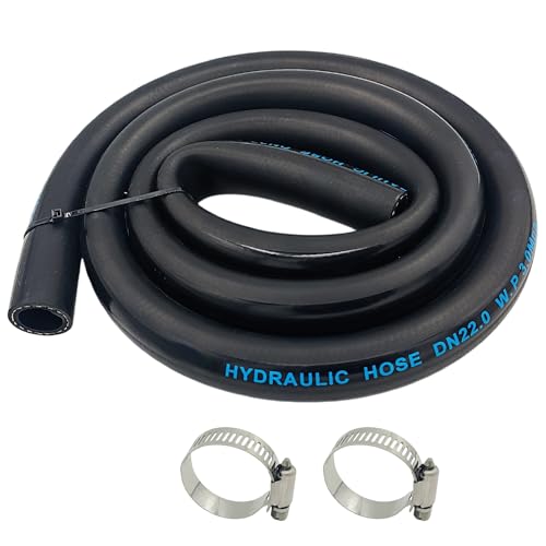Dishwasher Discharge Hose 6 FT, 7/8 Inch ID Drain Hose Leak-Proof | Universal Replacement for Kitchen, Kink-Resistant Rubber Drain Line with 2 Stainless Steel Clamps