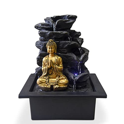 Zen Light Shira Zimmerbrunnen mit Pumpe und LED-Beleuchtung,...