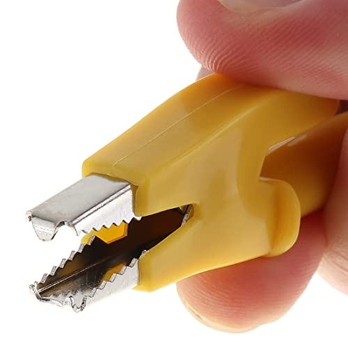 Image of 10pcs Fully Insulated Safety Crocodile Alligator Clip Copper Test Clamp 30A 5 Colors Open 10mm Clip with 4mm Socket Banana Jack for Multimeter Electrical Testing Wire Cable Test Lead Adapter