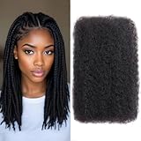 16 Inch Afro Kinkys Bulk Human Hair for Dreadlocks Extensions and Locs Repair 1 Pack 50 Gram Natural Black Color Afro Kinky Curly Human Hair Bulk for Twist
