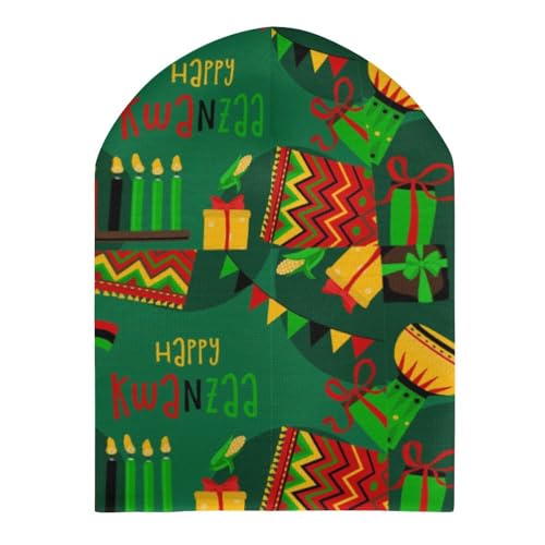 Happy Kwanzaa African American Heritage Festival Kids Beanie Hat for for Girls Boys Children Cap Winter Knitted Chemo Cancer Headwear Accessories Gifts Decoration Black3