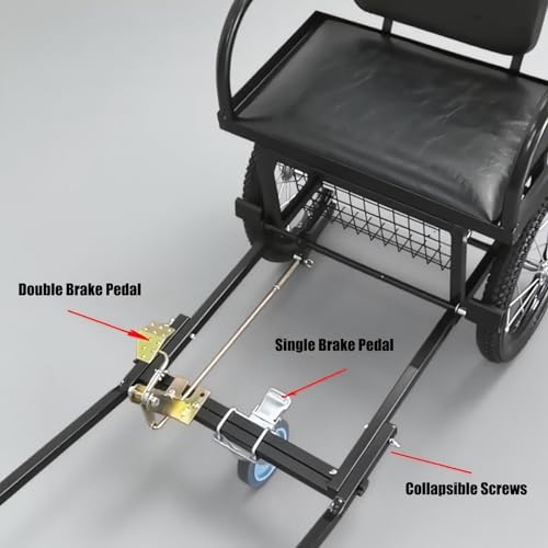 Hundezugwagen mit Sitz, Längerer abnehmbarer Hundeanhänger für 10-60kg (22-132lb) Kleine/Mittelgroße/Große Hunde, mit Zugriemen für Outdoor-Camping/Reisen(Size:40-60kg (88-132lb),Color:Große Hunde)