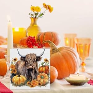 Farmhouse Fall Decor Autumn Decorations Pumpkin Cow Wooden Sign Fall Home Decor Indoor for Desk Table Shelf 5 X 5 Inches Farmhouse Fall Decor Autumn Decorations Pumpkin Cow Wooden Sign Fall Home Decor Indoor for Desk Table Shelf 5 X 5 Inches