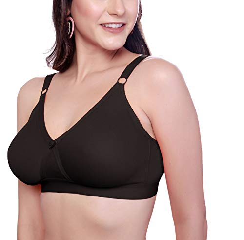 Image of SIMONI Cross Fit Polycotton Non-Wired Non-Padded Full Coverage Cups Bra, Comfortable Everyday T-Shirt Bra for Women and Girls