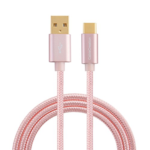 CableCreation Type C to Type A Cable, 1.6ft USB-C Fast Charge Cord, with 56K Ohm Resistor, Compatible MacBook 12-inch, Galaxy S9/S9 Plus, Pixel XL 2, 0.5M Rose Gold