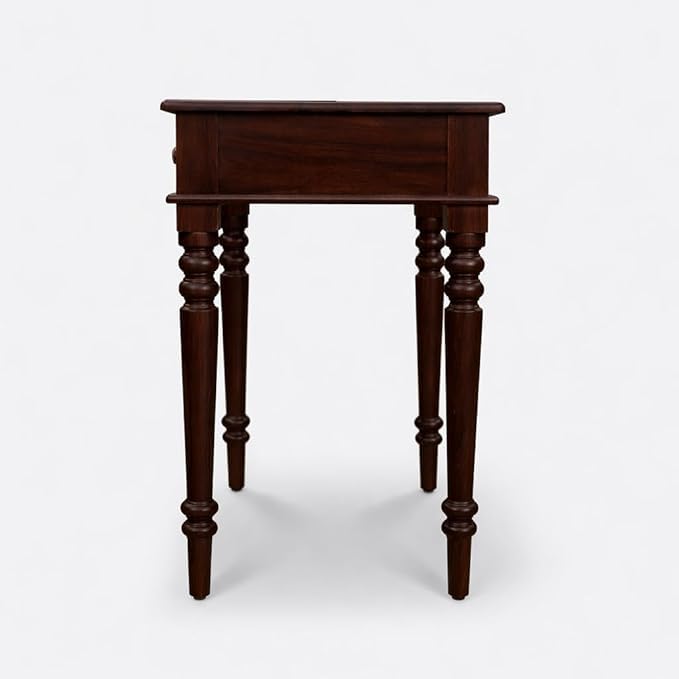 Image of BADHEE Solid Sheesham Wood Two Drawer Kharti Study Table | Students Reading & Writing Table | Laptop & Work from Home Table (Dark Walnut)
