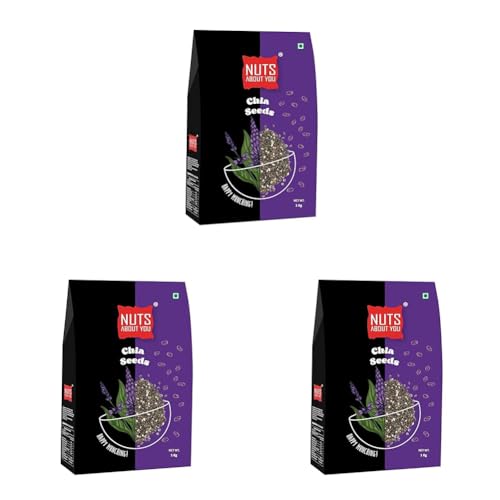 Image of Nuts About You CHIA Seeds, 1 kg | Raw | Premium | 100% Natural | Diet Food (Pack of 3)