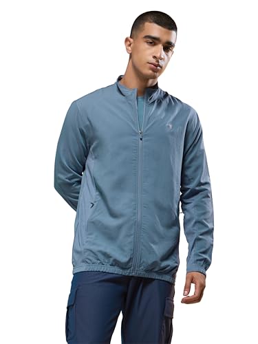 Image of TECHNOSPORT Men's Regular Fit Plus Size Solid Active Jacket With Techno Lite, UPF50+ Sun Protection